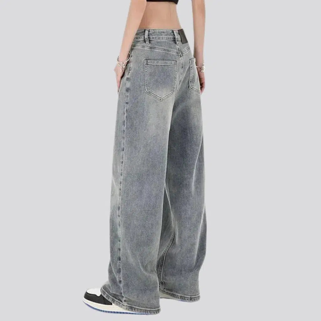 Floor-length high-waist jeans
 for women