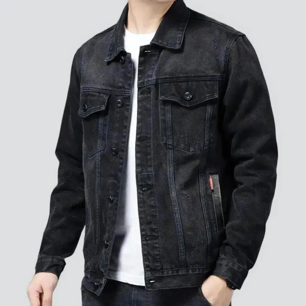 Black jeans jacket
 for men