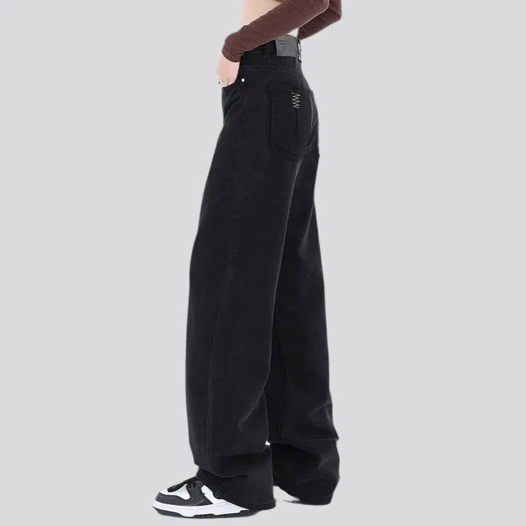 High-waist women's baggy jeans