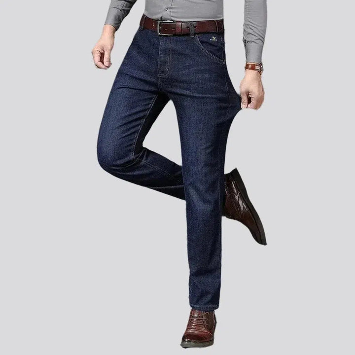 High-waist men's stretchy jeans