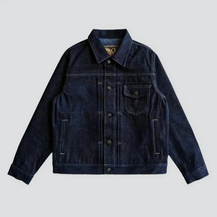 Regular self-edge men's jean jacket