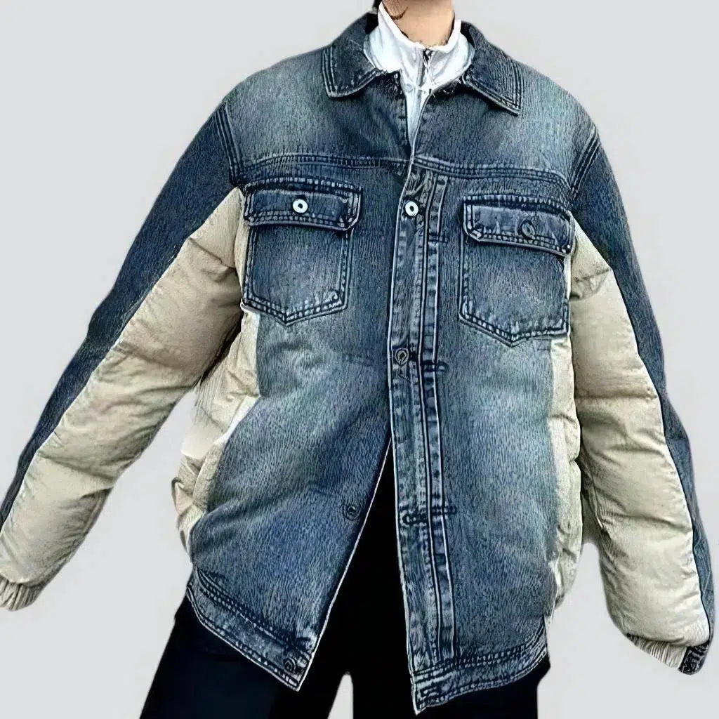 Eiderdown oversized men's jeans jacket