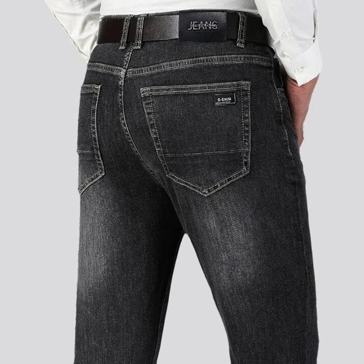 straight, stonewashed, stretchy, sanded, high-waist, 5-pocket, zipper-button, men's jeans | Jeans4you.shop