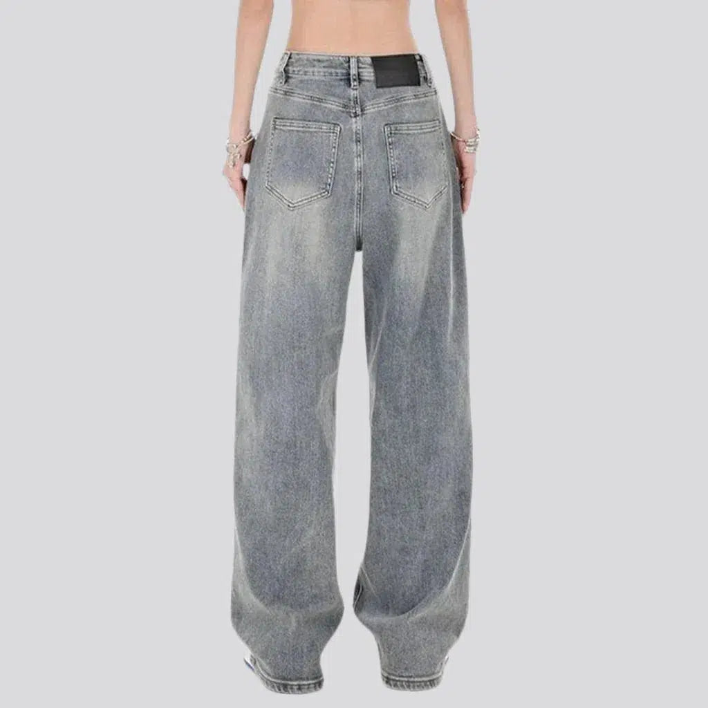 Floor-length high-waist jeans
 for women