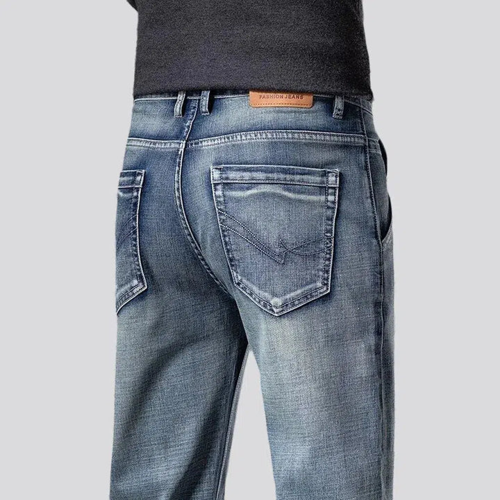 tapered, stonewashed, anti-theft pocket, stretchy, sanded, whiskered, high-waist, diagonal-pocket, zipper-button, men's jeans | Jeans4you.shop