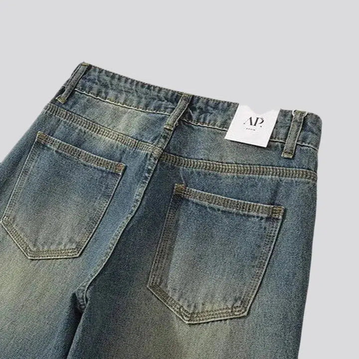 Floor-length high-waist jeans
 for ladies