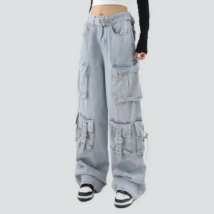 Baggy floor-length jeans
 for ladies