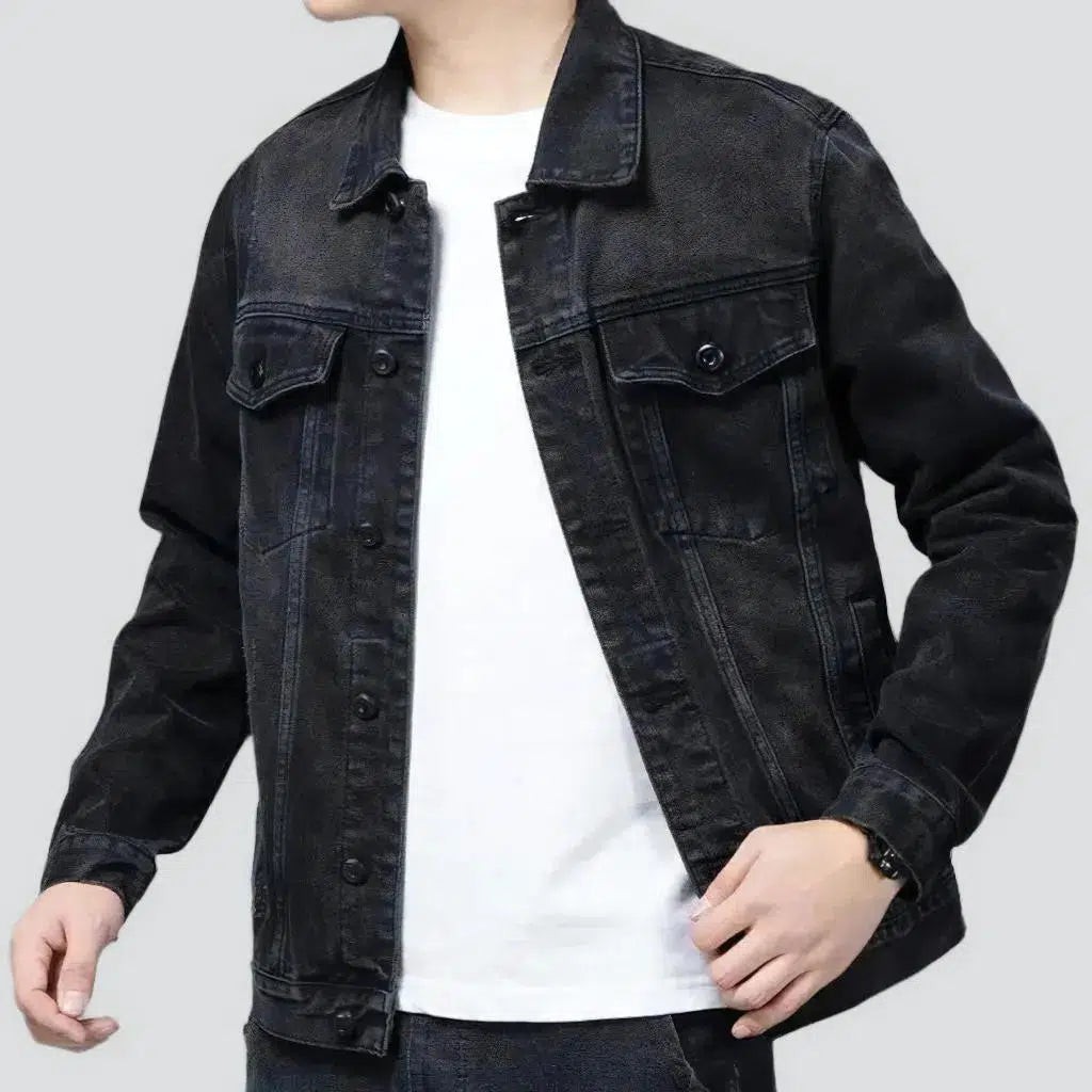 Black jeans jacket
 for men