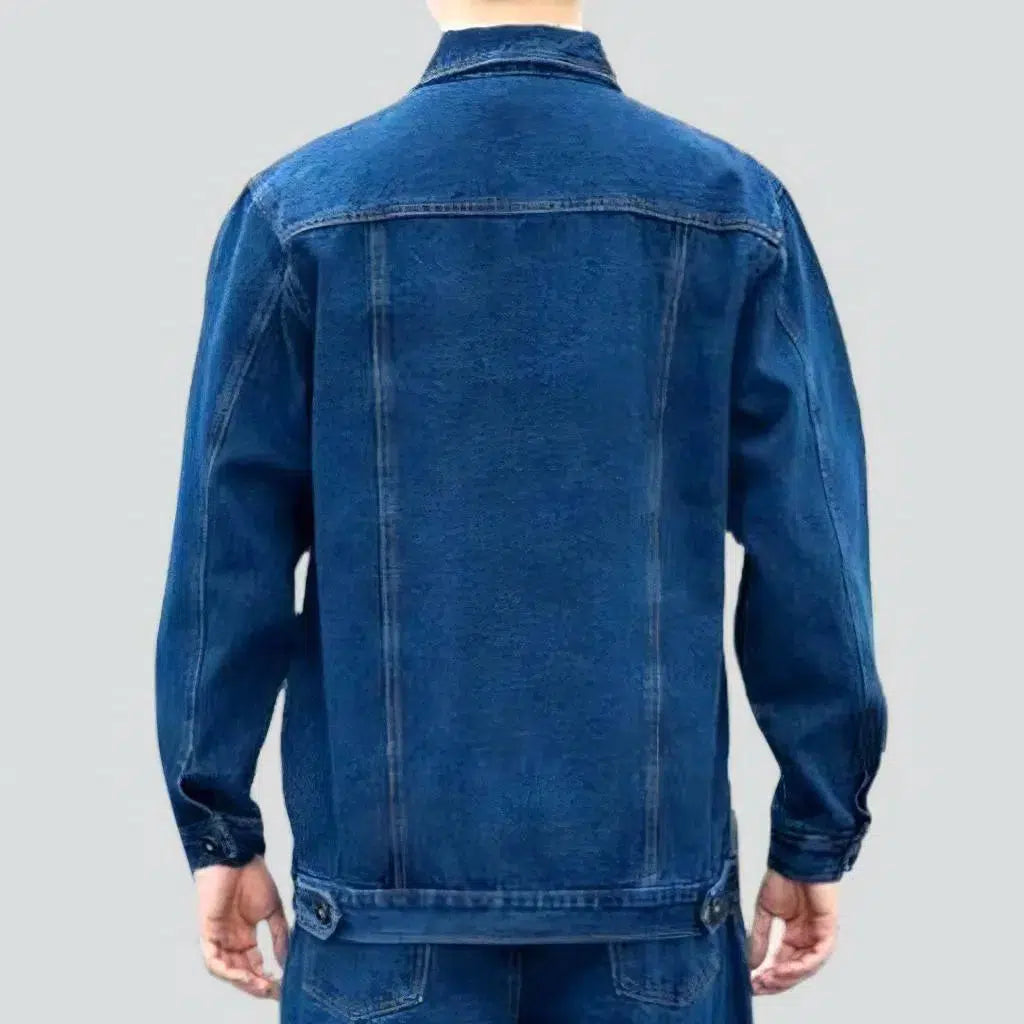Medium-wash men's denim jacket