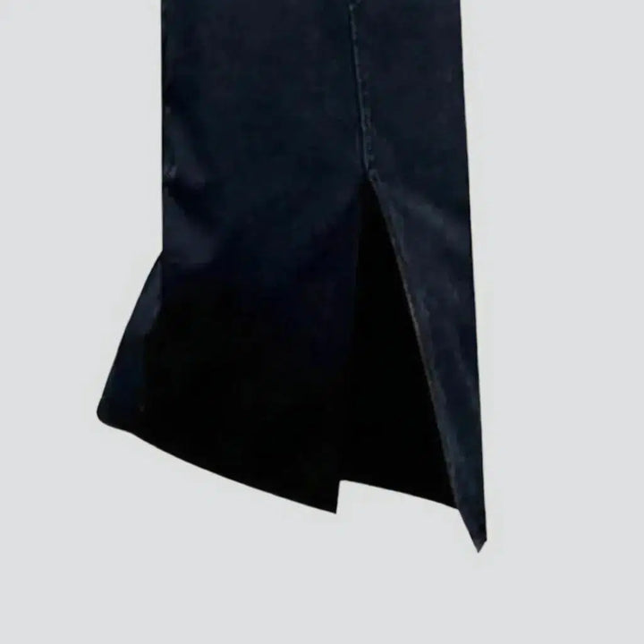 High-waist front slit denim skirt
 for ladies