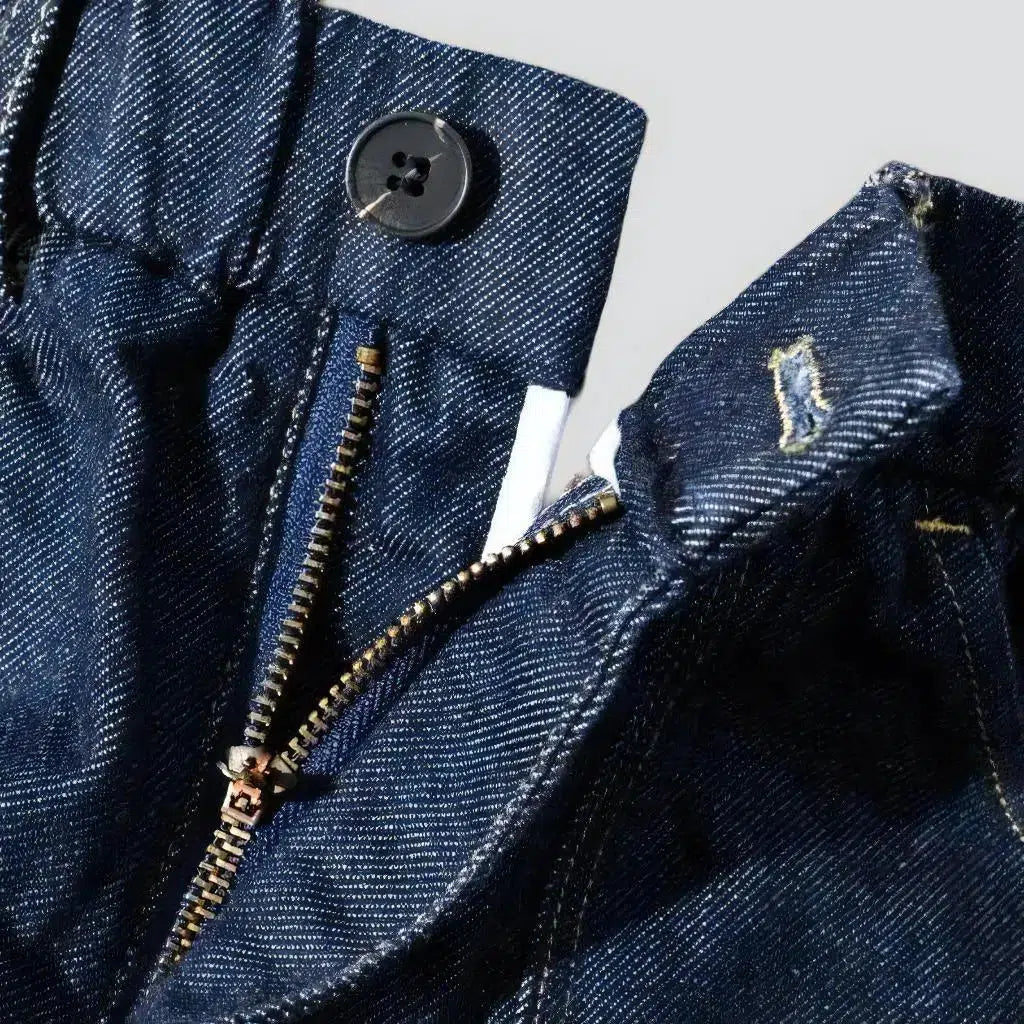 Dark-wash baggy jeans
 for men