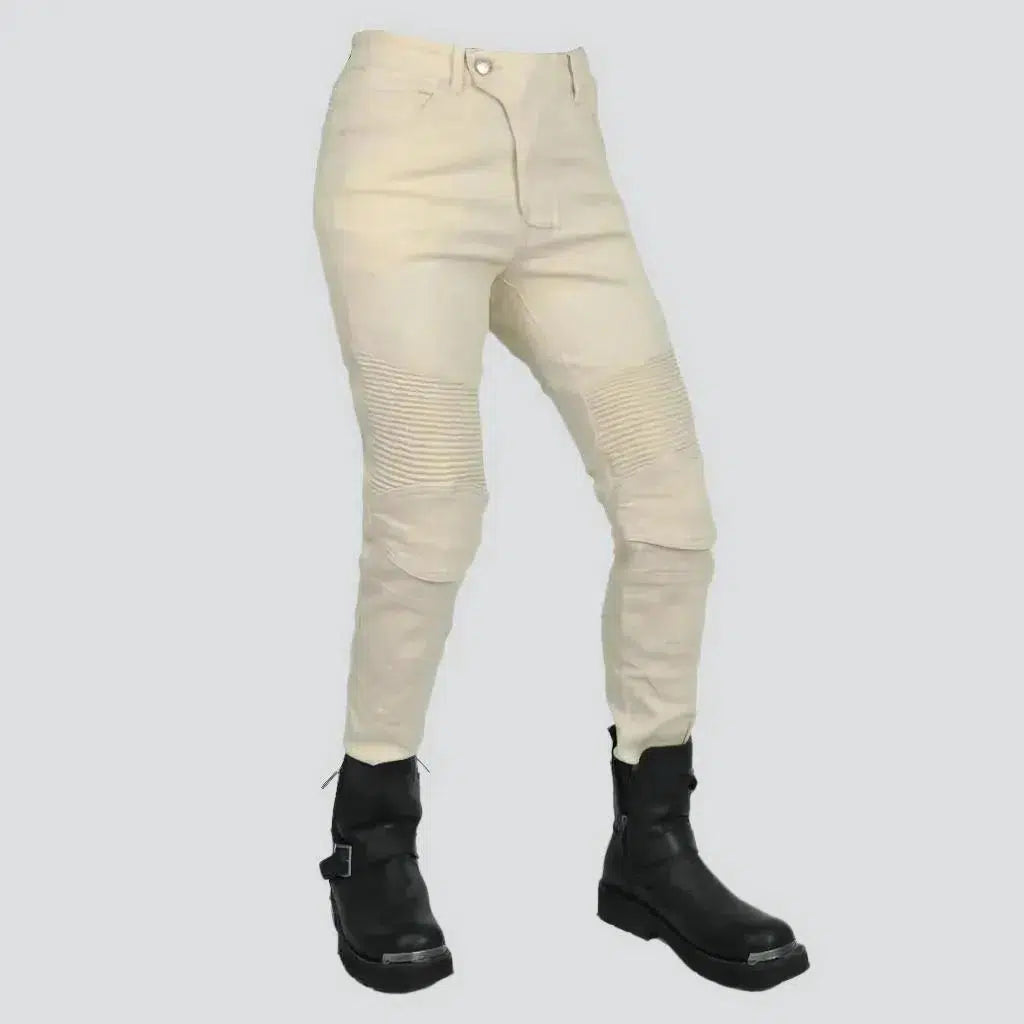 Monochrome women's moto jeans