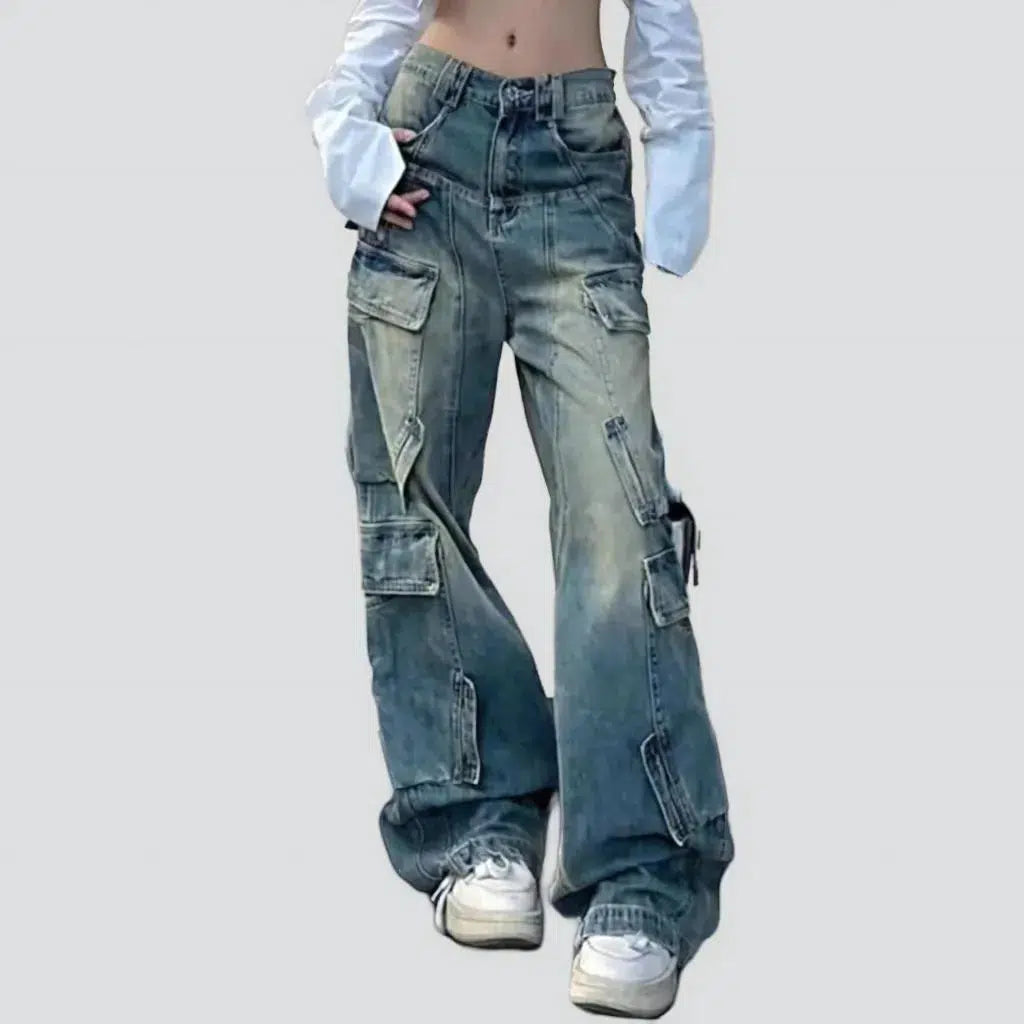 Y2k women's sanded jeans