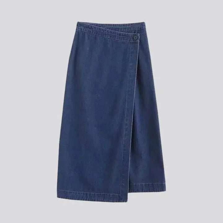 Asymmetric women's jeans skirt