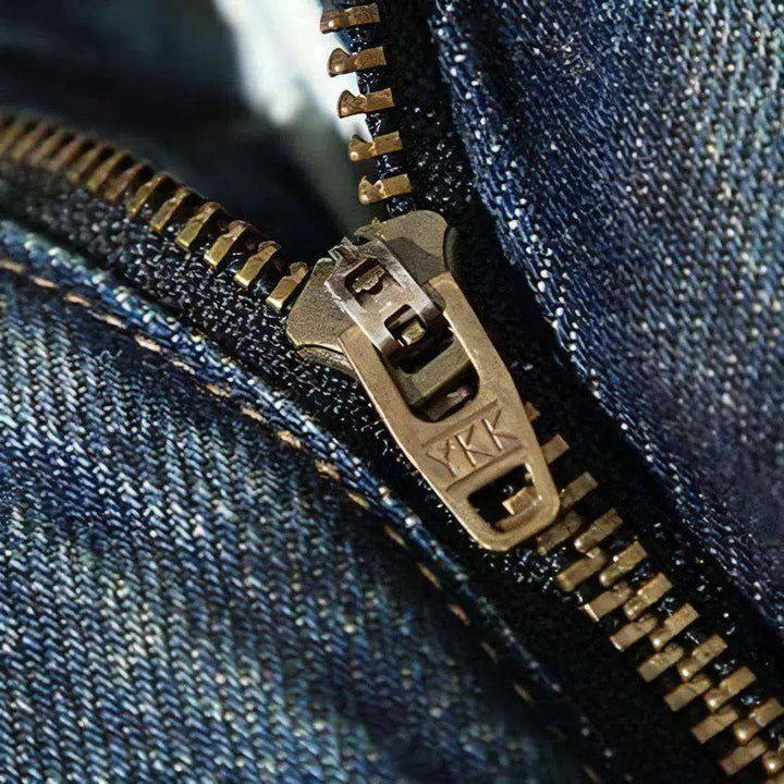 Soft fabric medium men's wash jeans