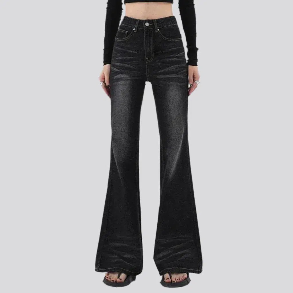 Whiskered women's black jeans