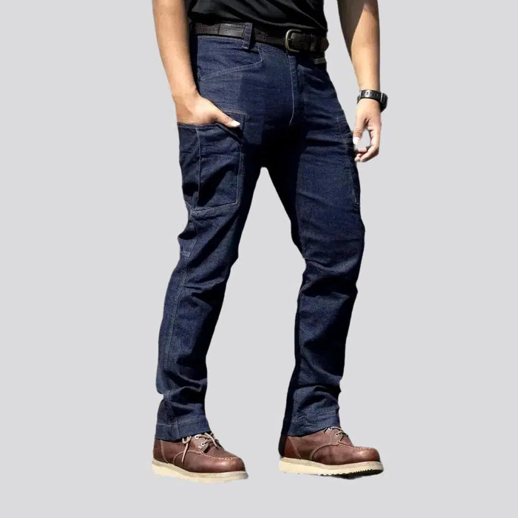 Dark tactical labor jeans
 for men