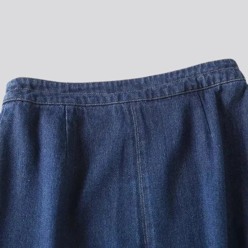 Asymmetric women's jeans skirt