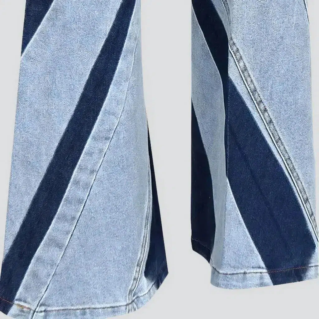 Patchwork bootcut jeans
 for ladies