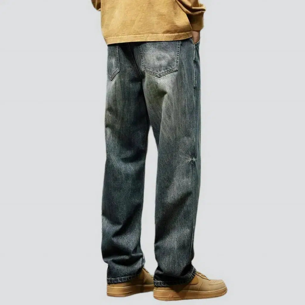 Dark-wash men's vintage jeans