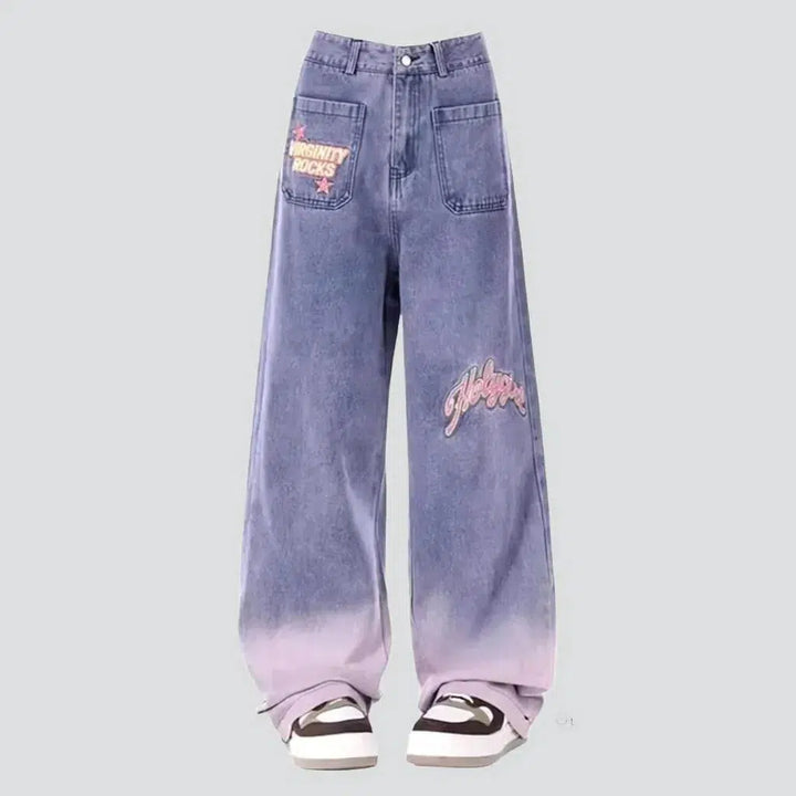 Y2k floor-length jeans
 for women
