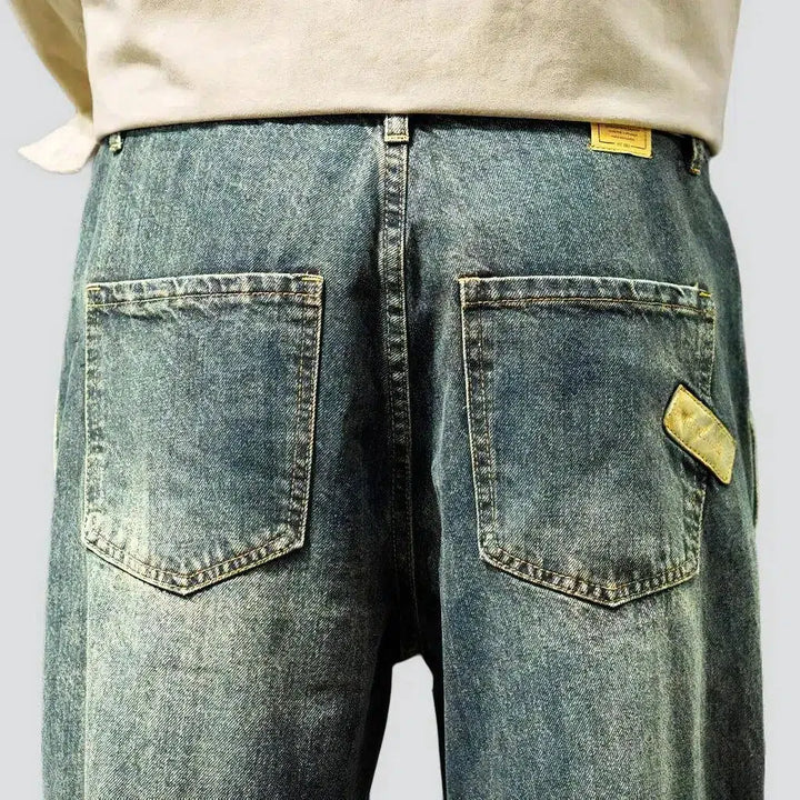 High-waist y2k jeans
 for men