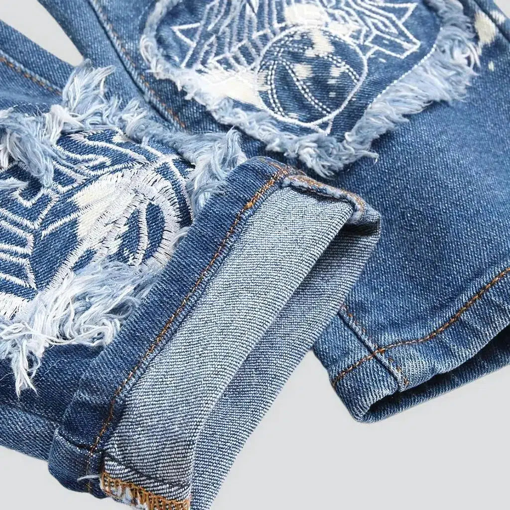 White paint-splattered jeans
 for men