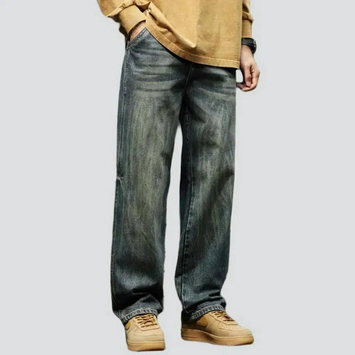Dark-wash men's vintage jeans