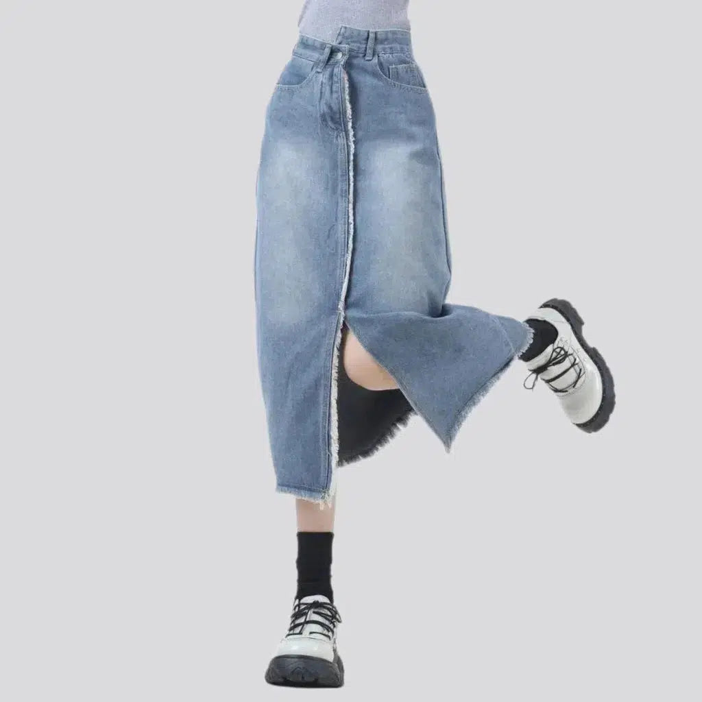 Long high-waist denim skirt
 for women | Jeans4you.shop