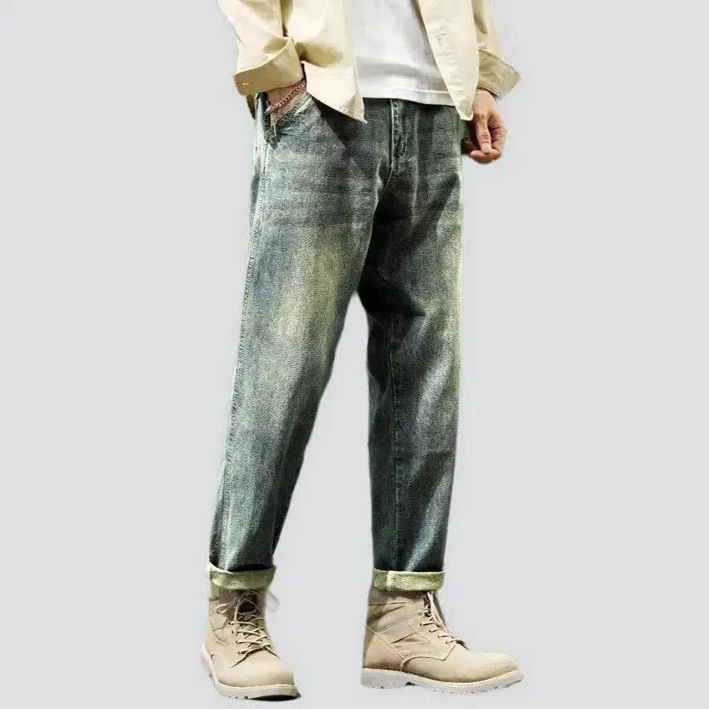 High-waist y2k jeans
 for men