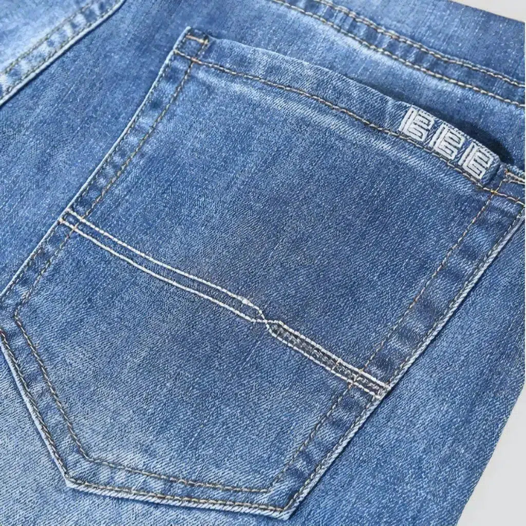 Light-wash men's straight jeans