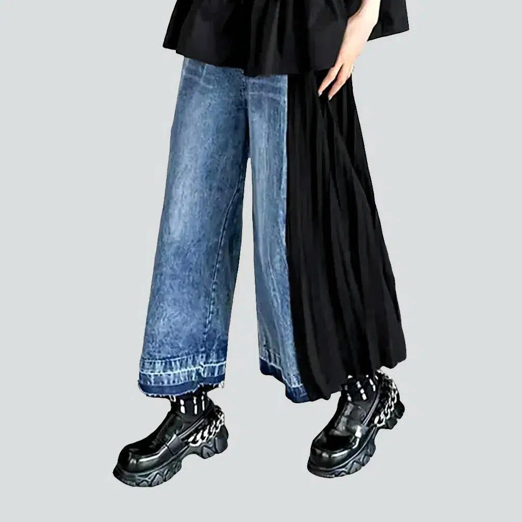 High-waist pleated jeans
 for ladies