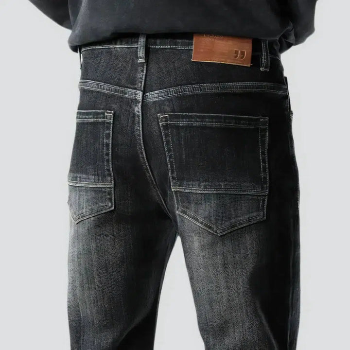 Black men's tapered jeans