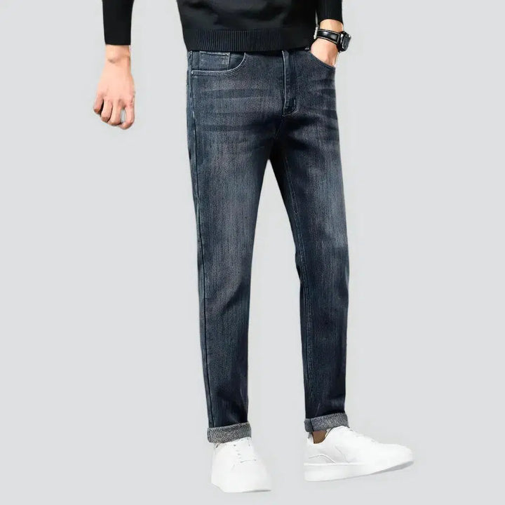 Thick men's stretchy jeans
