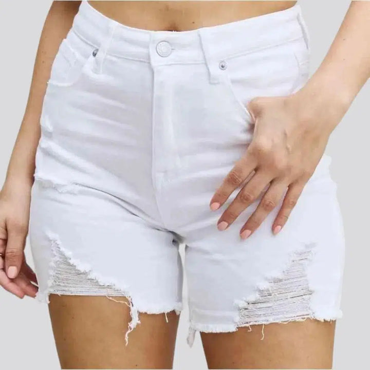 Grunge women's denim shorts