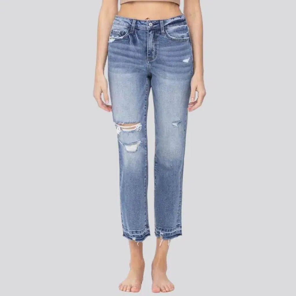 High-waist grunge jeans
 for ladies