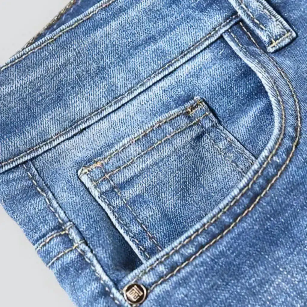 Light-wash men's straight jeans