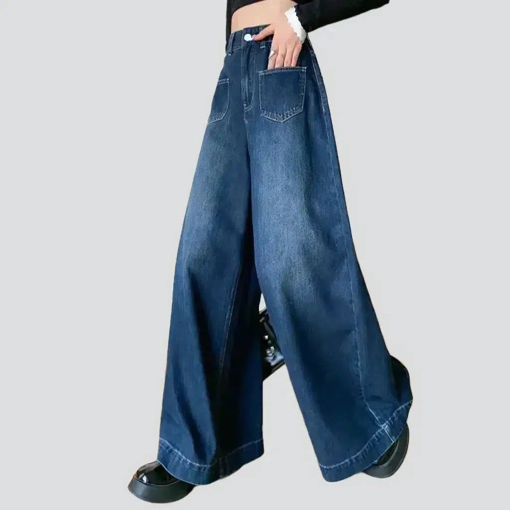 Culottes high-waist jeans
 for women