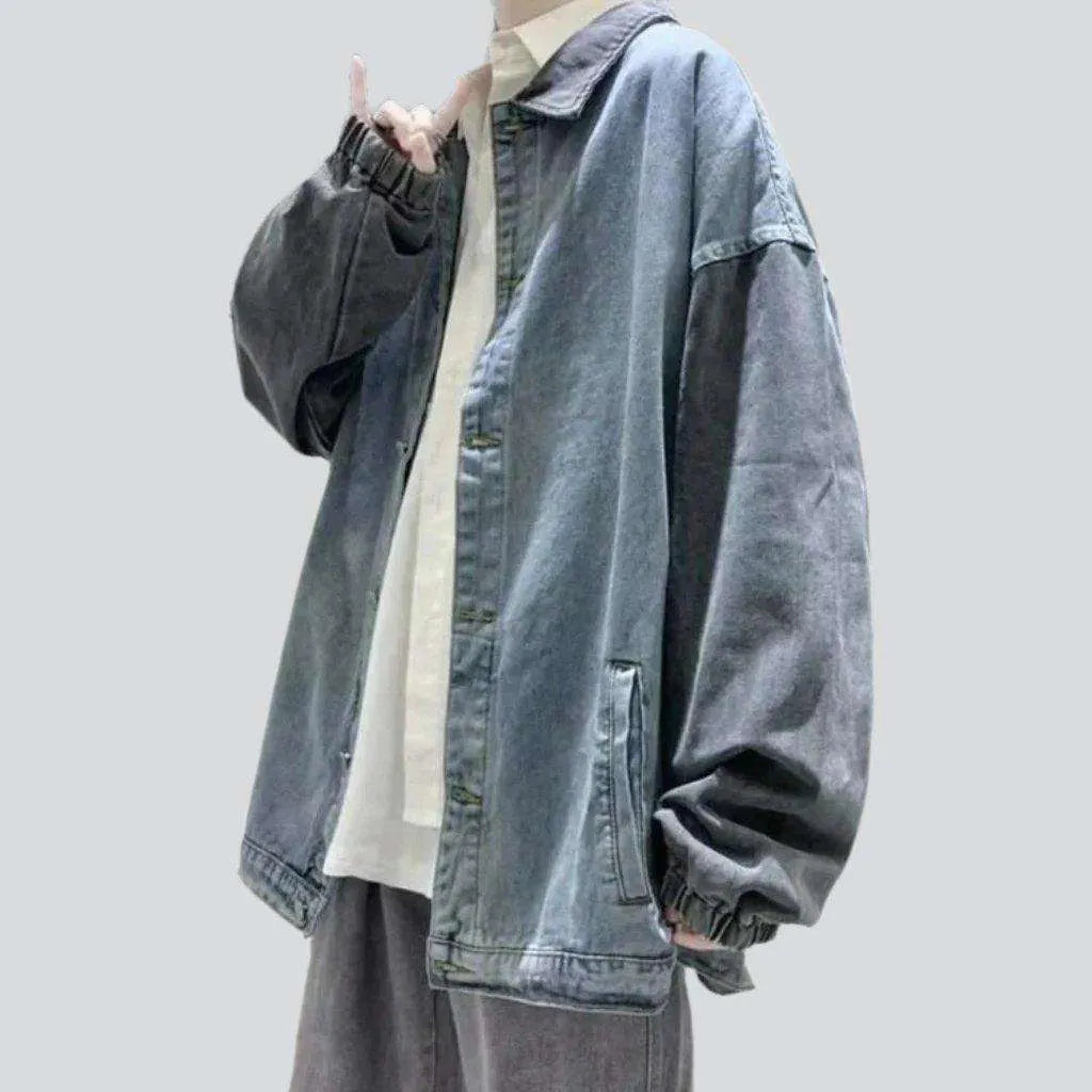 Streetwear color block denim jacket