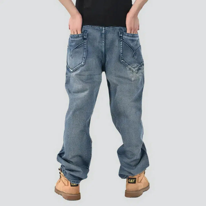Vintage men's light-wash jeans