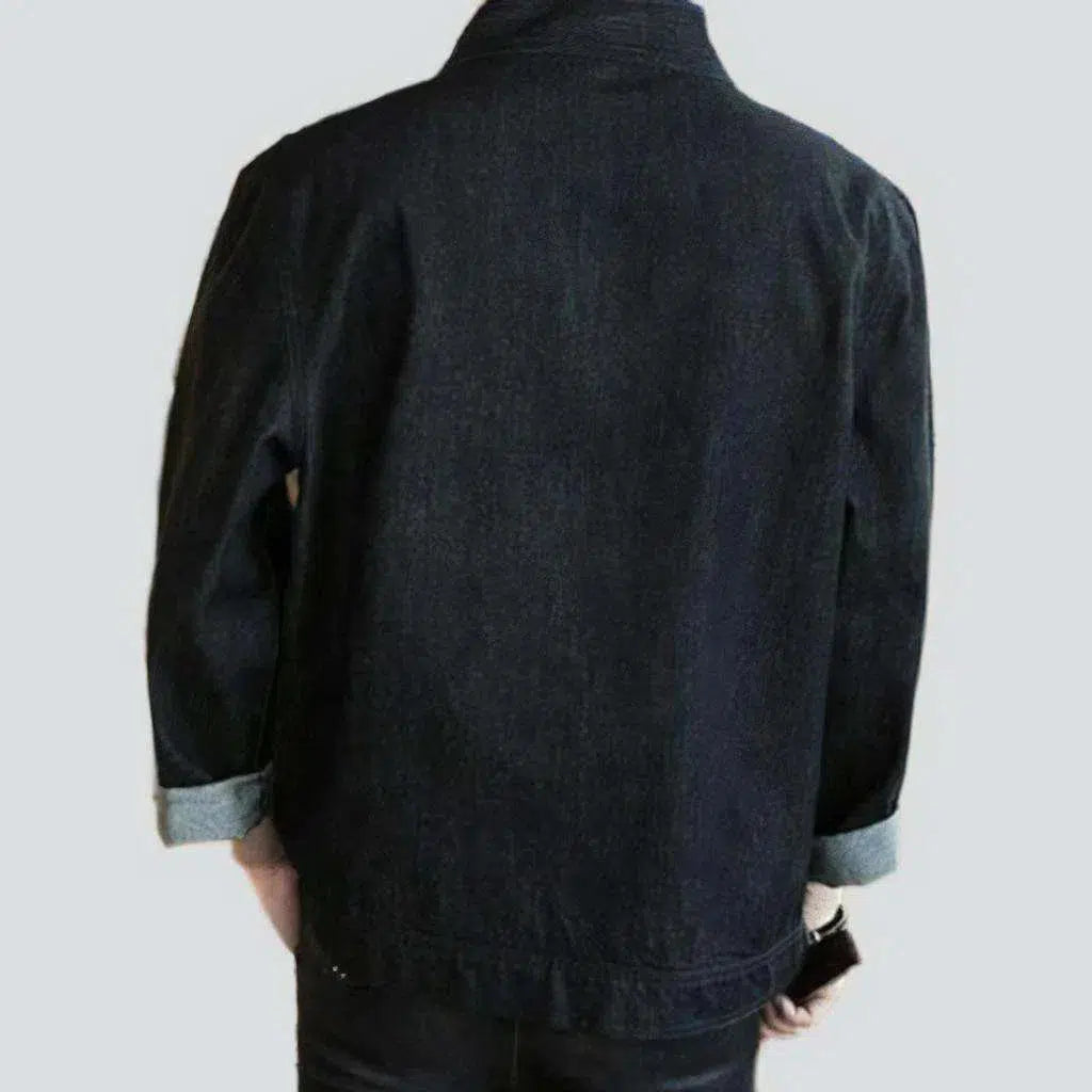 Dark kimono men's jean jacket