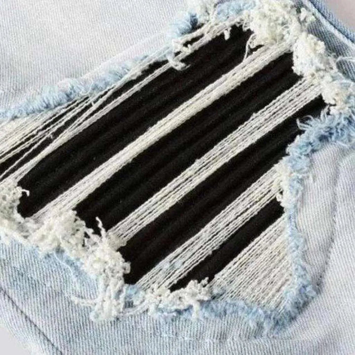 Vintage black men's patch jeans