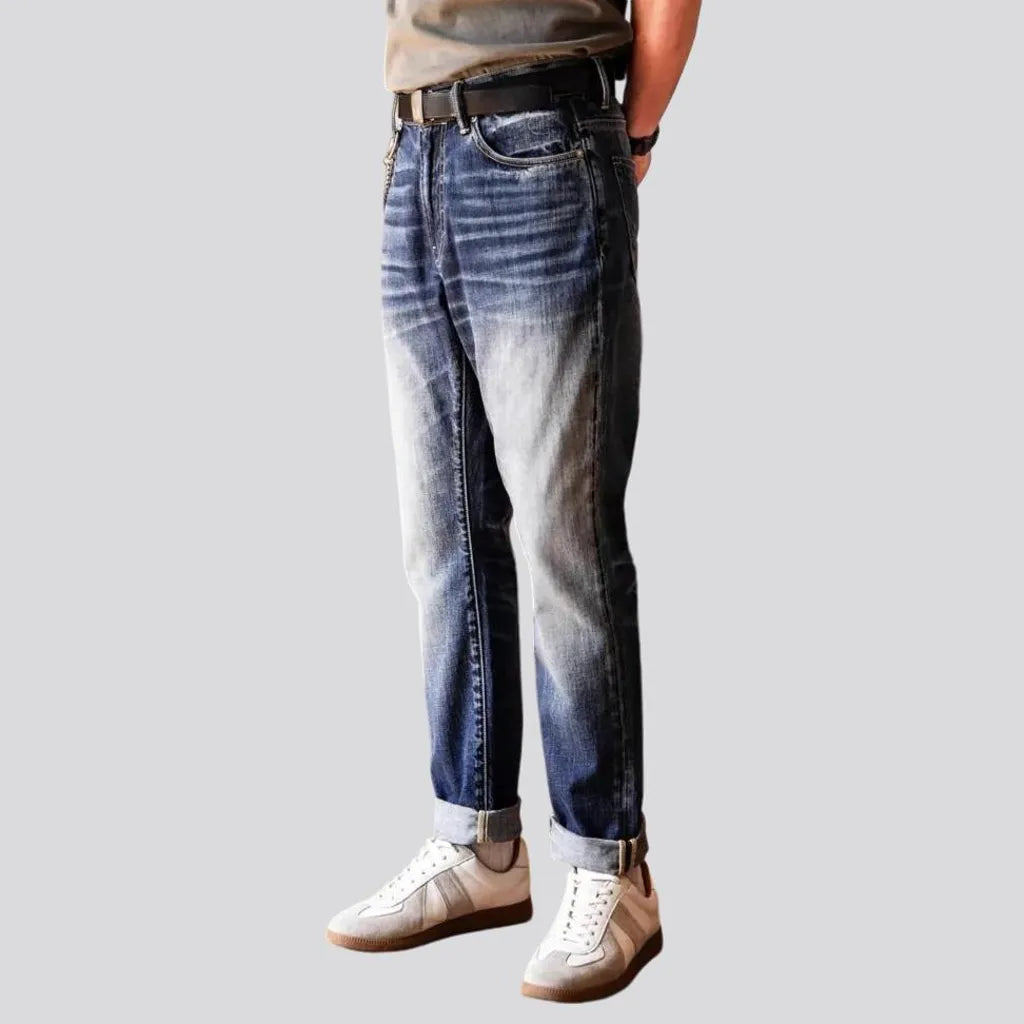 Vintage medium wash tapered men's jeans