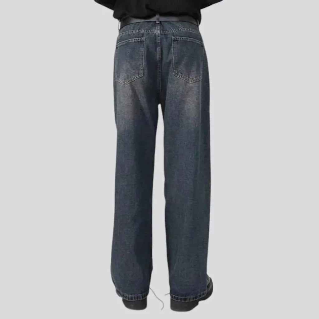 Mid rise baggy-fit men's jeans