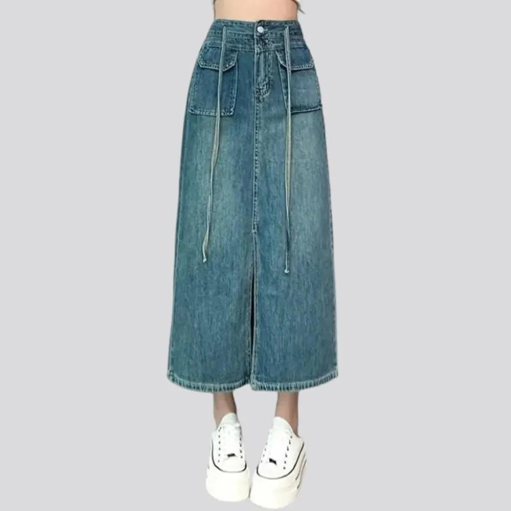 Sanded fashion women's jean skirt
