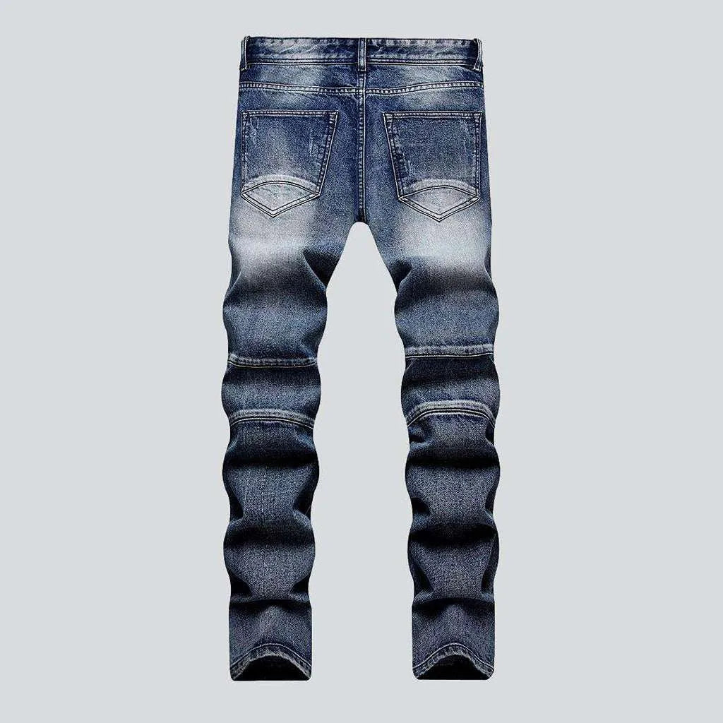 Biker jeans with zippers