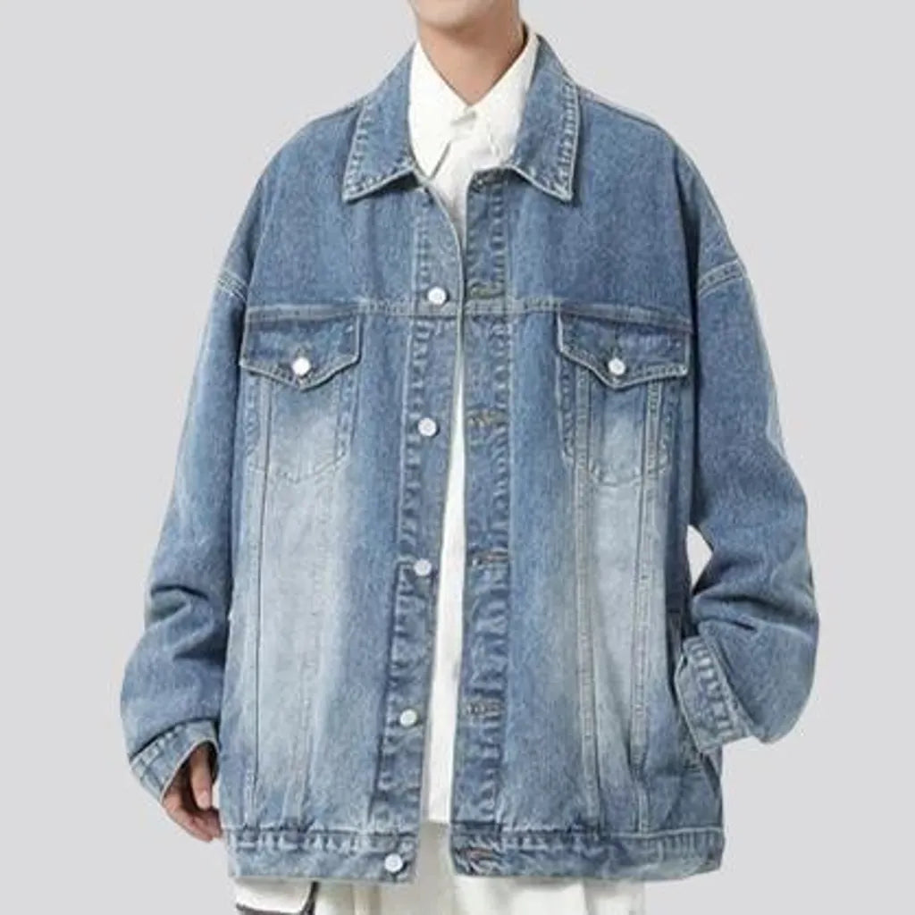 Fashionable regular fit 90s men's jean jacket