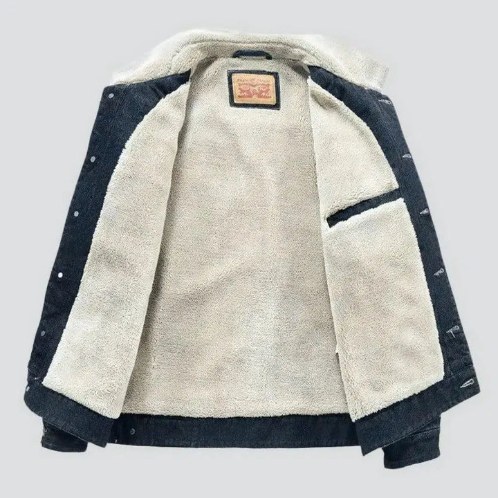 Sherpa oversized men's denim jacket