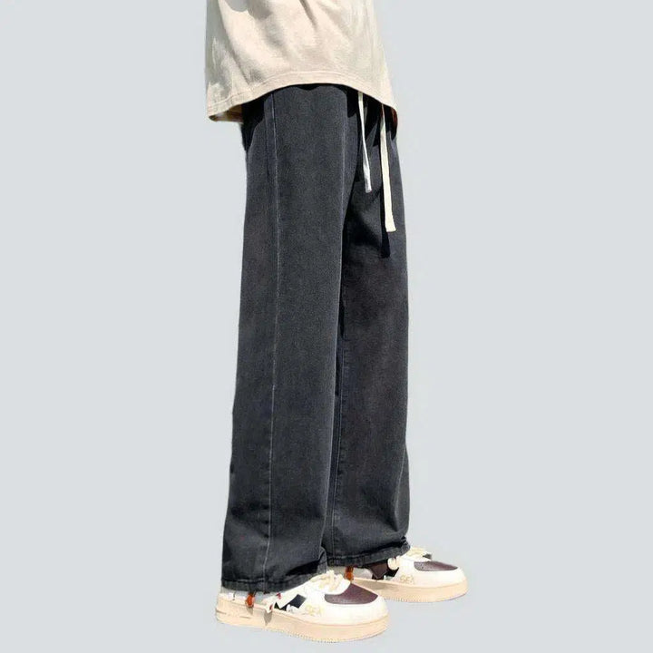 High-waist hip-hop men's denim pants
