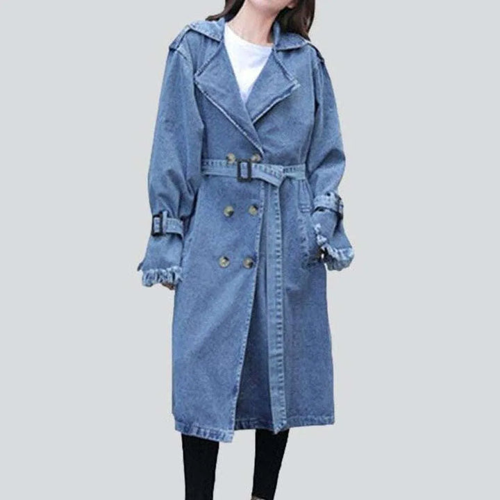 Light blue women's denim coat